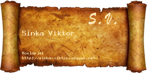 Sinka Viktor névjegykártya